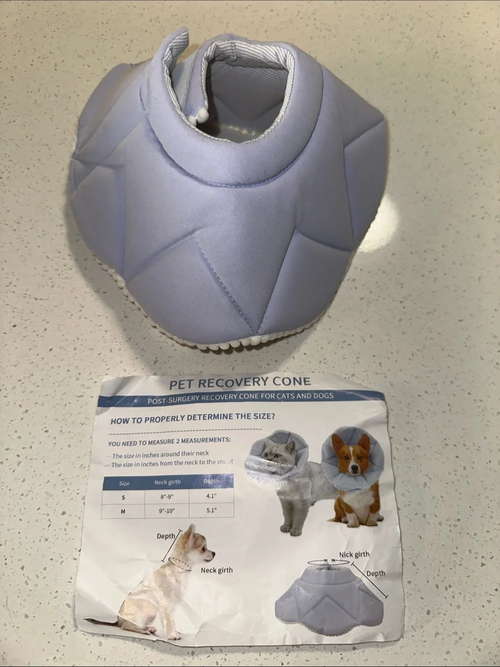 Dogs/Cats- Post Surgery Recovery Cone, Lavender Padded Pet Recovery Cone,Size: S